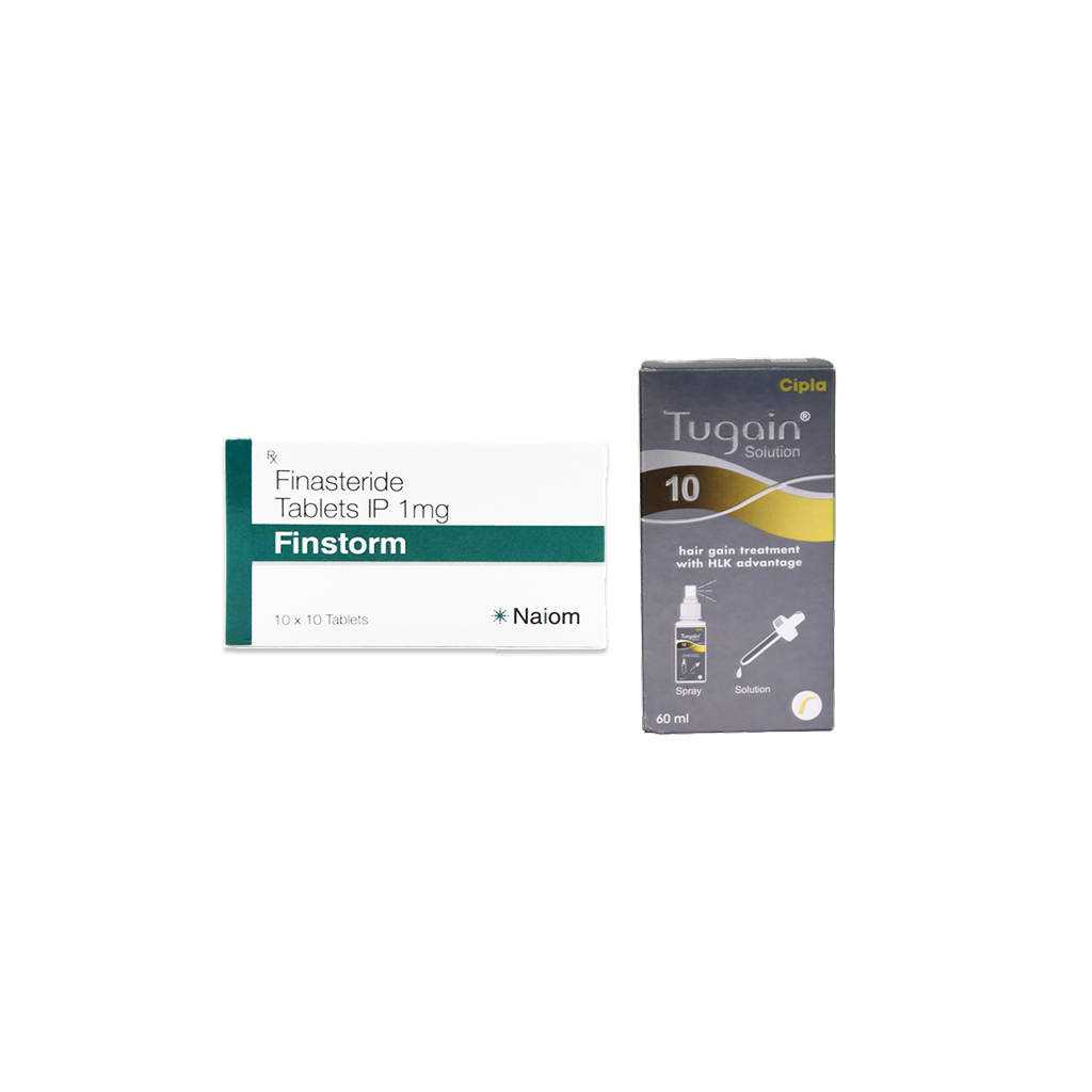 핀스톰 + 투게인 10 % ( 피나스테리드 1mg  + 미녹시딜 10mg Finasteride 1mg + Minoxidil 10mg )