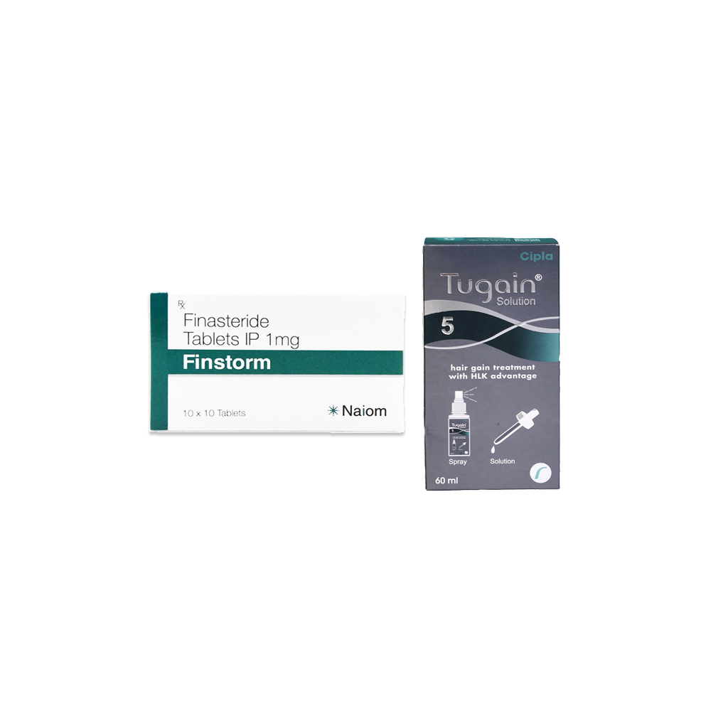 핀스톰 + 투게인 5 % ( 피나스테리드 1mg  + 미녹시딜 5mg Finasteride 1mg + Minoxidil 5mg )