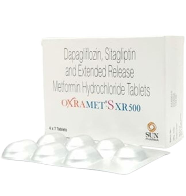 옥스라메트 S XR 500 (다파글리플로진 Dapagliflozin 10mg + 시타글립틴 Sitagliptin 100mg + 메트포르민 Metformin 500mg)