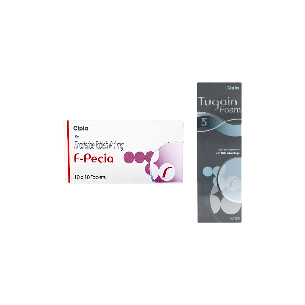 에프페시아 300정 + 투게인 폼 5% 3개(피나스테리드 Finasteride 1mg + 미녹시딜 Minoxidill 5%)