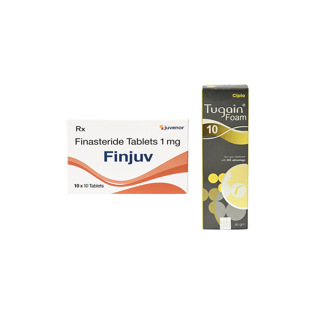 핀주브 700정 + 투게인 폼 10% 3개 (피나스테리드 Finasteride 1mg + 미녹시딜 Minoxidill 10%)