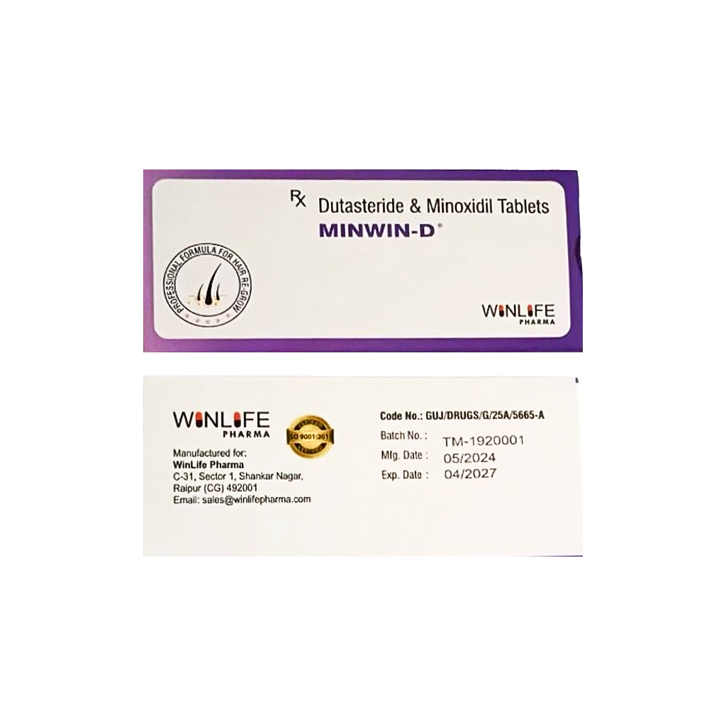 민윈디 MINWIN-D 600정 (Minoxidil 미녹시딜 5mg + Dutasteride 두타스테리드 0.5mg)